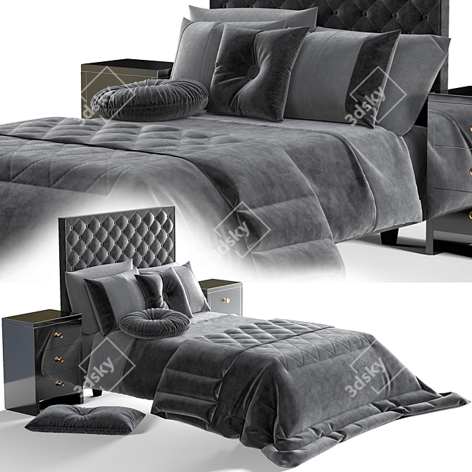 Silver Dreams Duvet Bed Set 3D model image 1