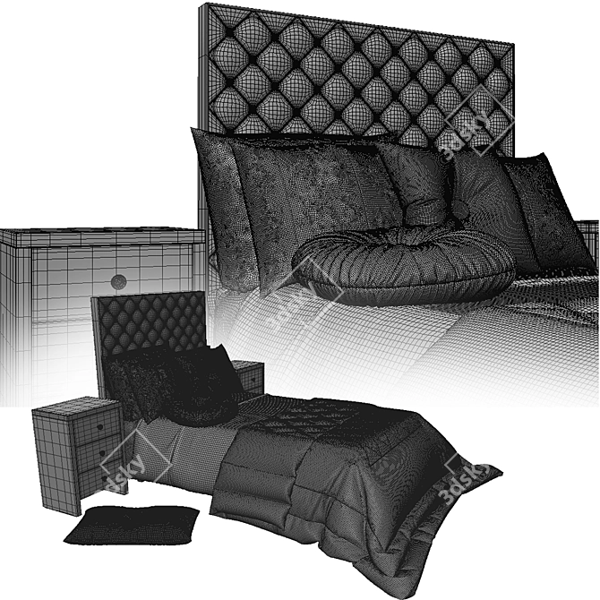 Silver Dreams Duvet Bed Set 3D model image 3