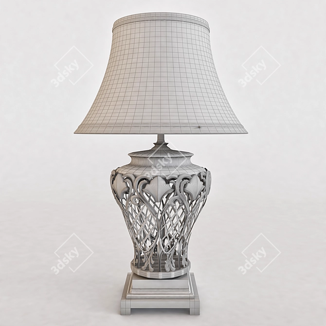 Elegant Open-Lace Table Lamp 3D model image 1