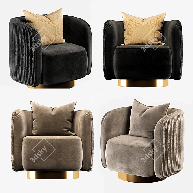 Elegant Eichholtz Armchair: Perfect for Your Home 3D model image 2