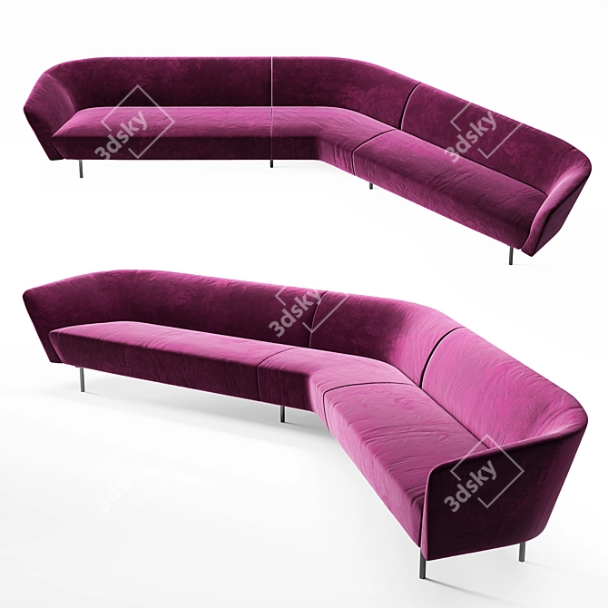 Modern Loop Sofa: Angled Design 3D model image 1