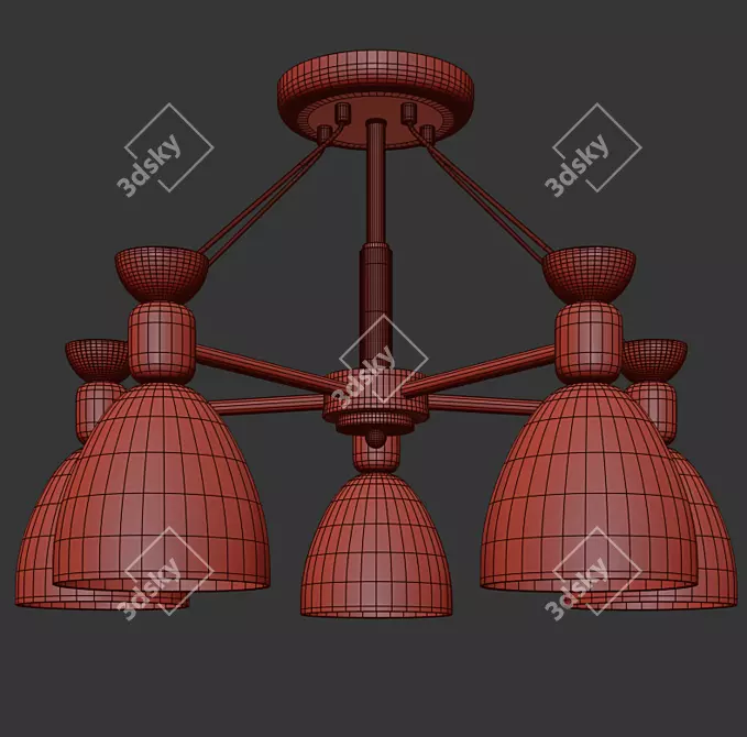 Elegant Freya Delia Pendant Light 3D model image 2