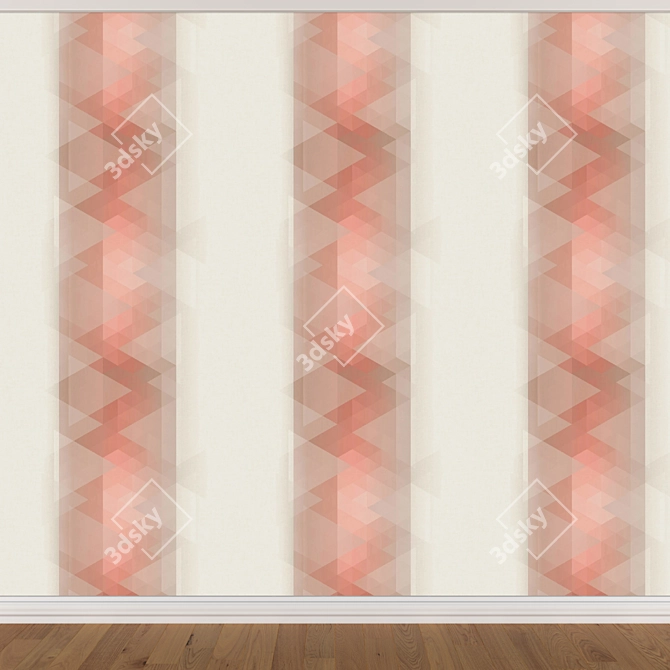 Seamless Wallpaper Set: 3 Colors 3D model image 2