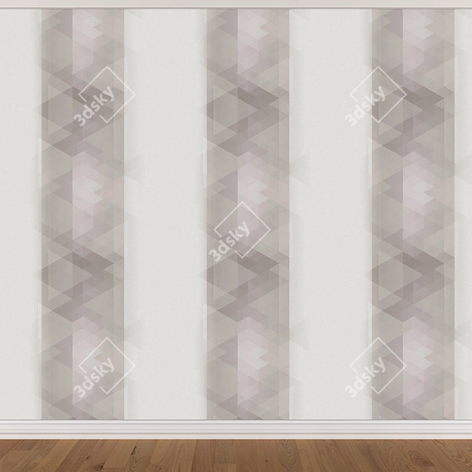 Seamless Wallpaper Set: 3 Colors 3D model image 3