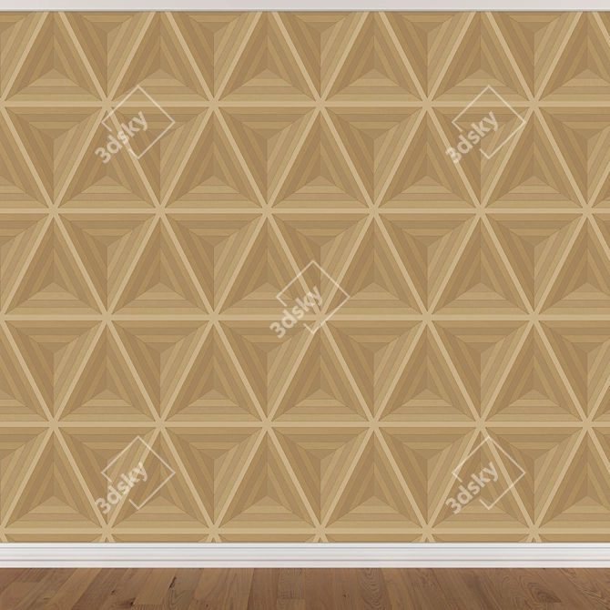 Seamless Wallpaper Set in 3 Colors 3D model image 3