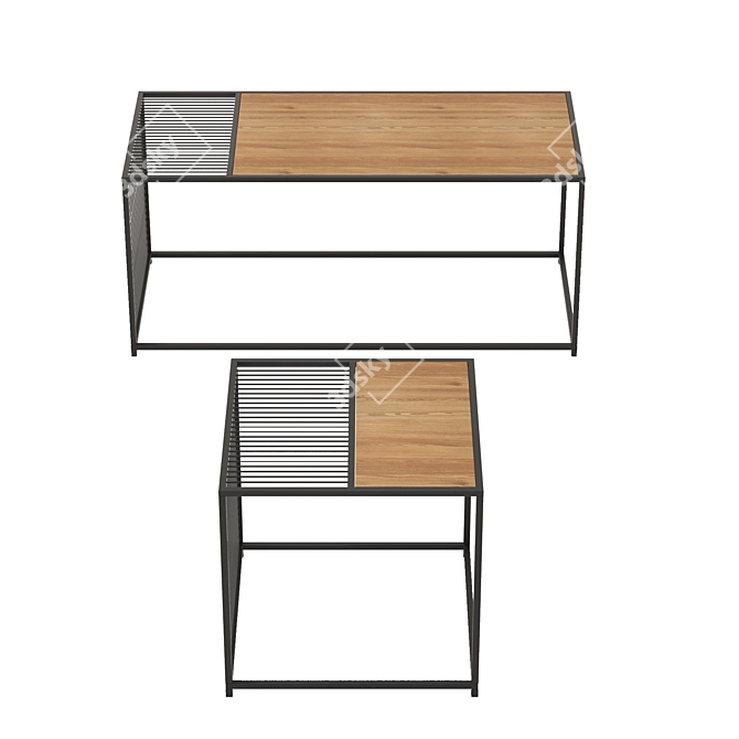 Elegant 50 cm Table in 2 Sizes 3D model image 2