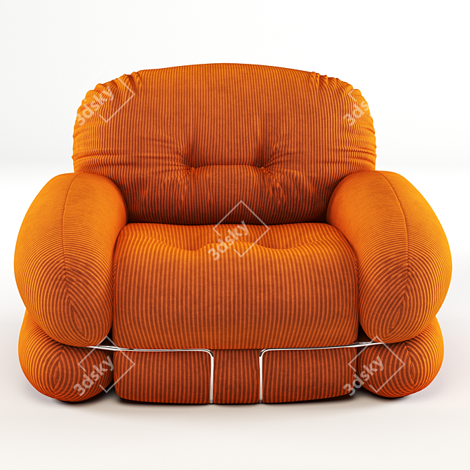 Piazzesi Orange Armchair: Italian Design, Vintage Vibes 3D model image 2