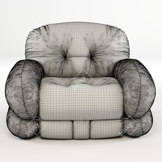 Piazzesi Orange Armchair: Italian Design, Vintage Vibes 3D model image 3
