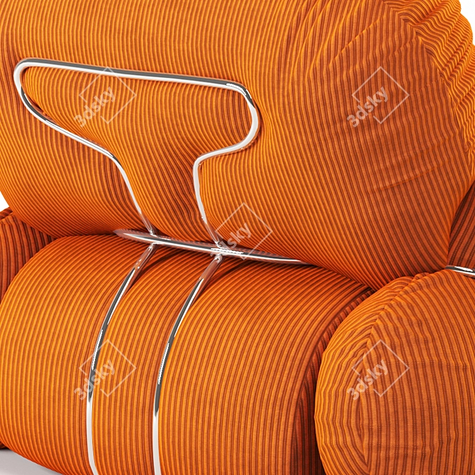 Piazzesi Orange Armchair: Italian Design, Vintage Vibes 3D model image 4