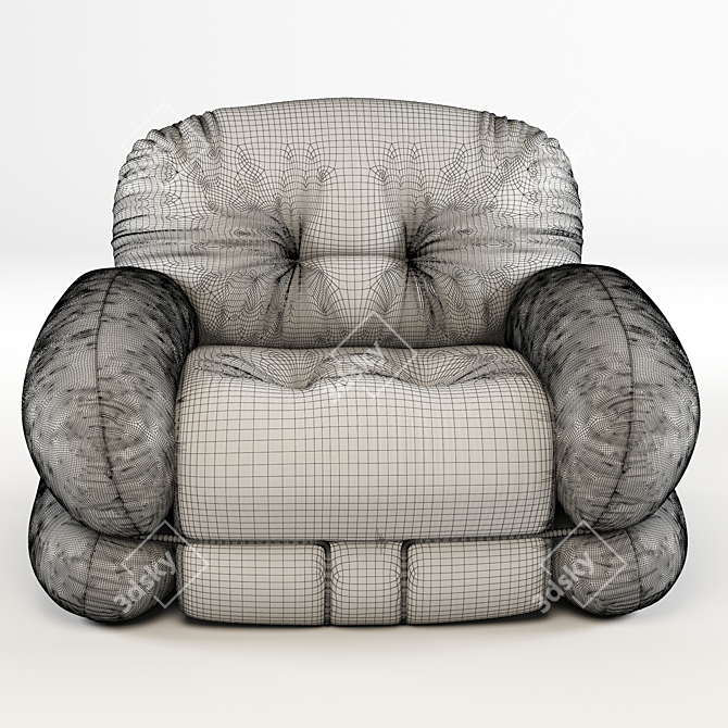 Piazzesi Orange Armchair: Italian Design, Vintage Vibes 3D model image 6