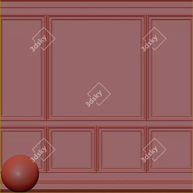 Elegant Molding Decorative Plaster 3D model image 3