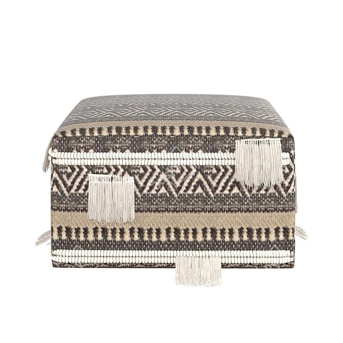 Bohemian Tribal Pouf 3D model image 2