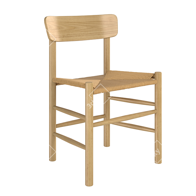 Modern Scandinavian Design: Borge Mogensen Shaker J39 Chair 3D model image 2