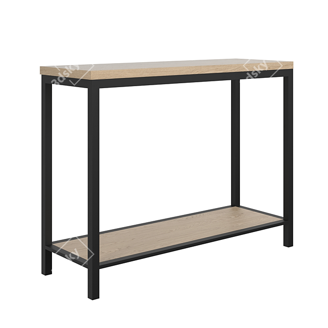 Industrial Steel Console Table 3D model image 1