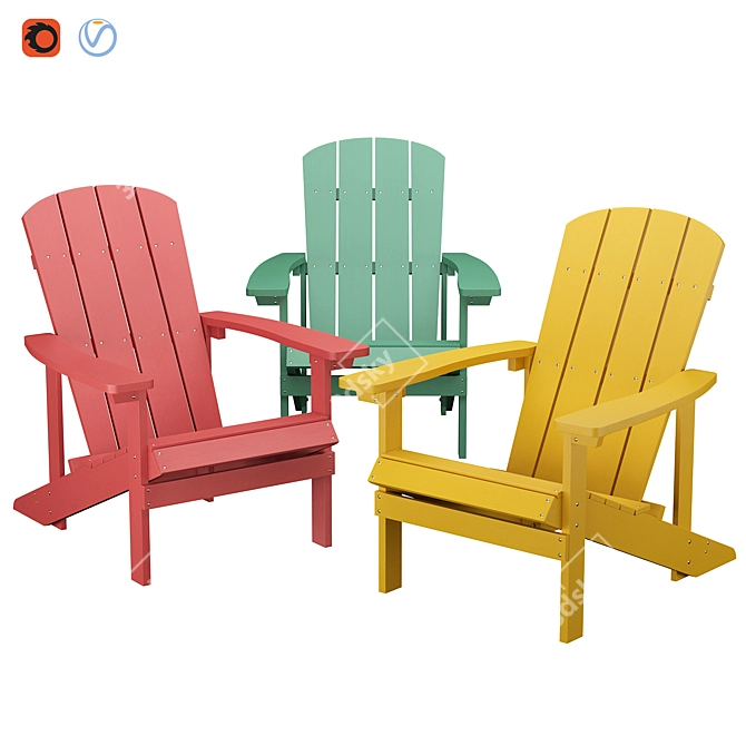 Luxe Outdoor Garden Chairs 3D model image 1