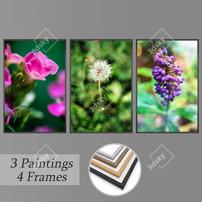 Elegant Wall Art Set 3D model image 1