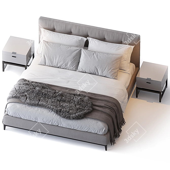 Minotti Andersen Bed: Modern Elegance 3D model image 2