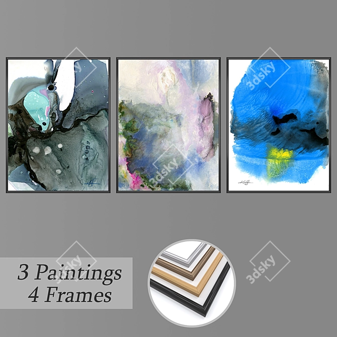 Versatile Set of Wall Paintings 3D model image 1