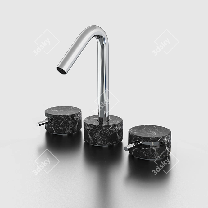 Paco Jaanson Marmo: Black Marquina Basin Set 3D model image 6