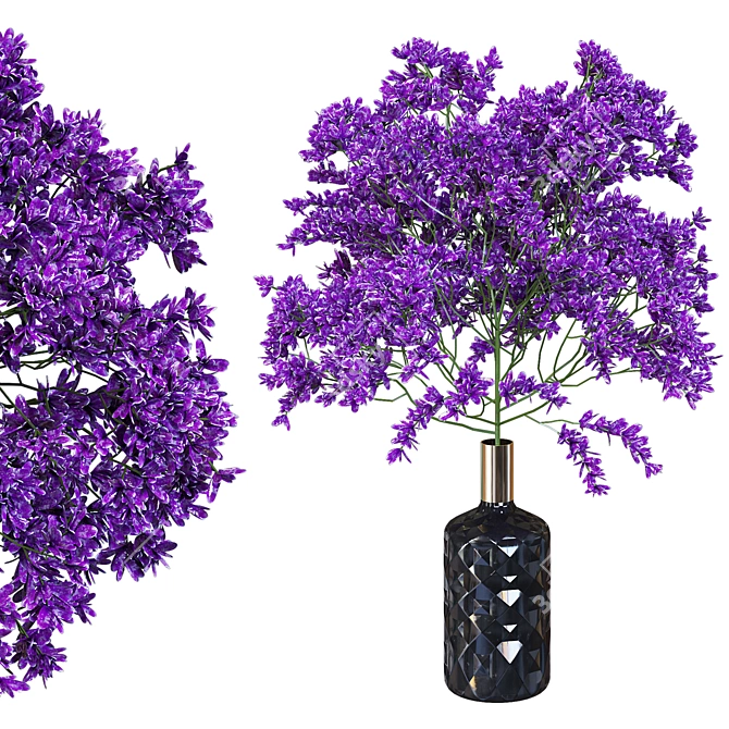Elegant Glass Flower Vase 3D model image 3