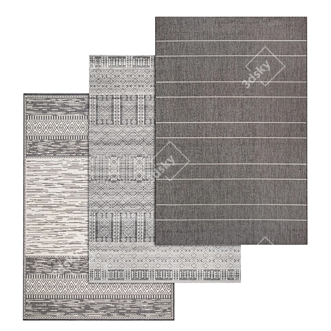 Luxury Carpet Set - High-Quality Textures 3D model image 1