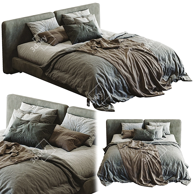 Tatlin Modern Bed - Minotti's Masterpiece 3D model image 1