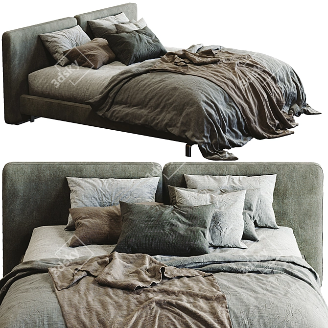 Tatlin Modern Bed - Minotti's Masterpiece 3D model image 3