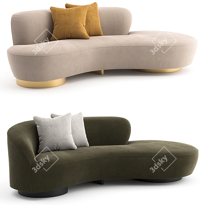 Vladimir Kagan Shorty Sofa: Sleek and Stylish Luxe 3D model image 1