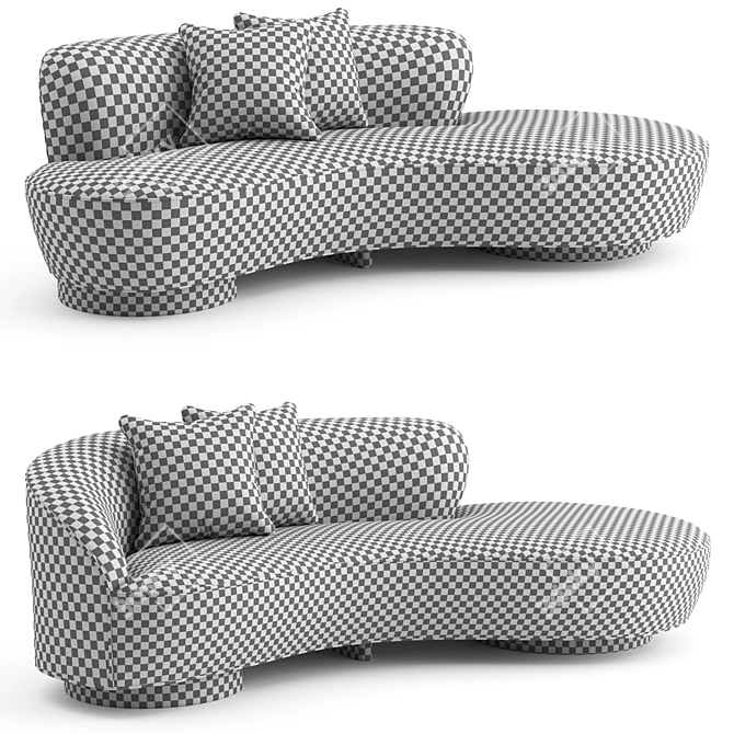 Vladimir Kagan Shorty Sofa: Sleek and Stylish Luxe 3D model image 2