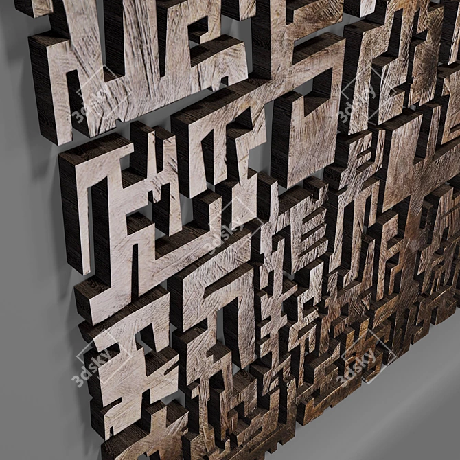 Modern Wall Sculpture 3D model image 4