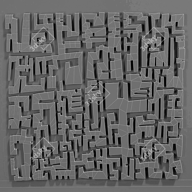 Modern Wall Sculpture 3D model image 5