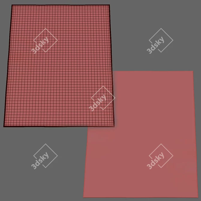 Denim Harper: Authentic Blue Rug 3D model image 2