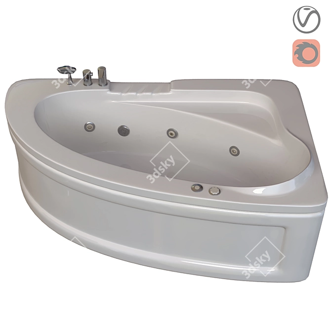 Elegant Ariana Bathtub 3D model image 1