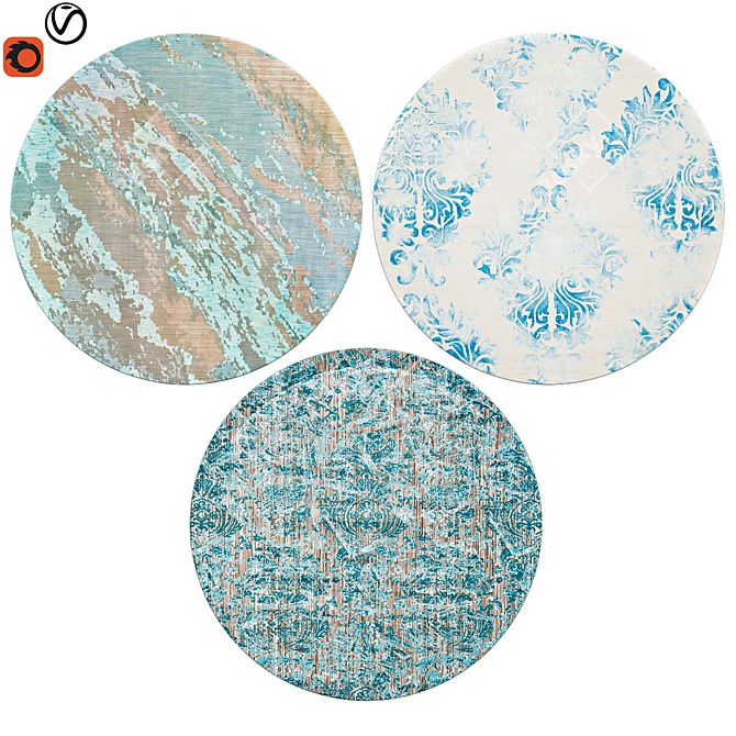 Premium Round Rugs | Assorted Textures 3D model image 1