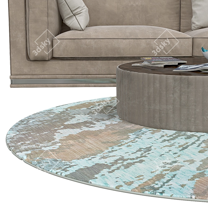 Premium Round Rugs | Assorted Textures 3D model image 2