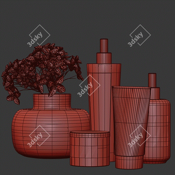 Modern Bathroom Accessories Set 3D model image 4