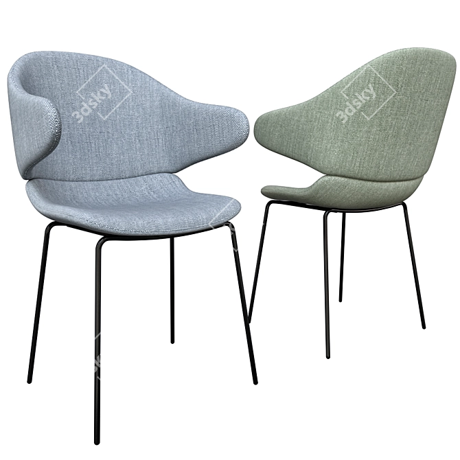 Aiku Soft Chairs: Stylish and Comfortable 3D model image 1