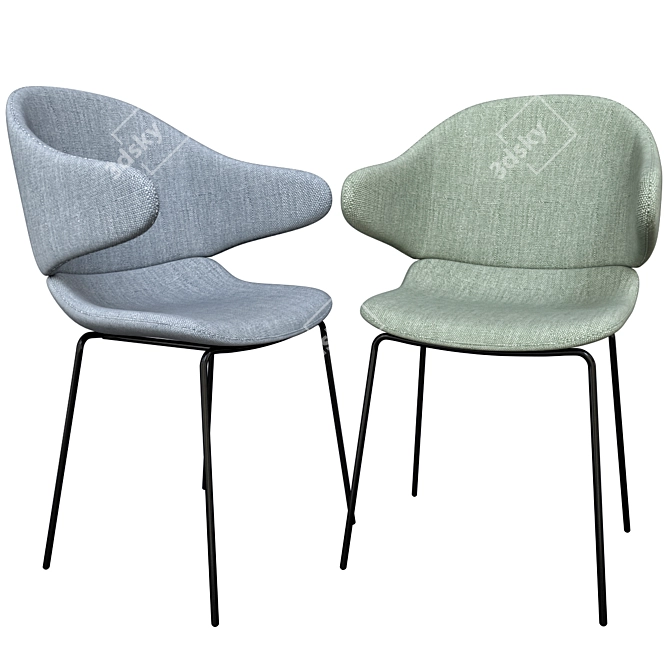 Aiku Soft Chairs: Stylish and Comfortable 3D model image 2