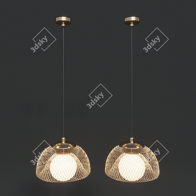 Luxury Gold Mesh Pendant Lamp (FLADE) 3D model image 3