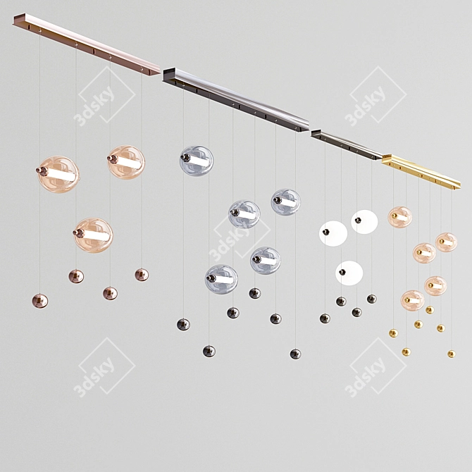 Elegant Abacus LED Suspension 3D model image 1