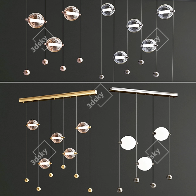 Elegant Abacus LED Suspension 3D model image 3