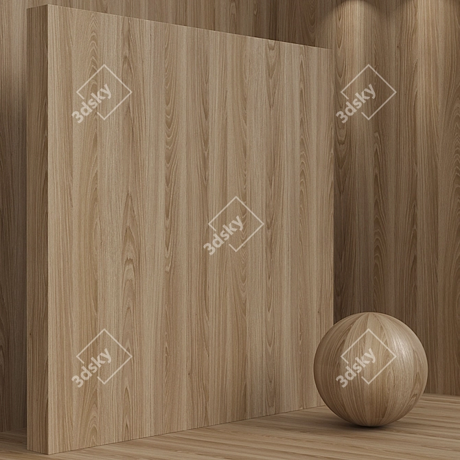 Seamless Oak Wood Box Set 3D model image 2