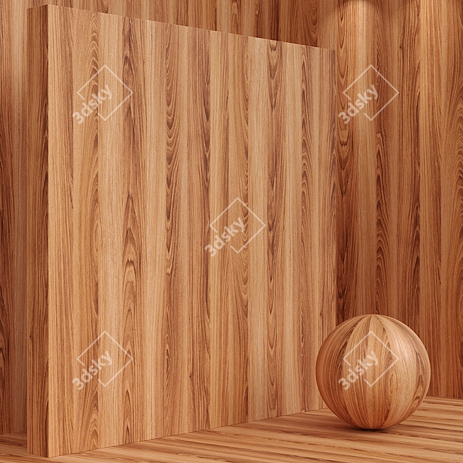 Seamless Oak Wood Box Set 3D model image 3