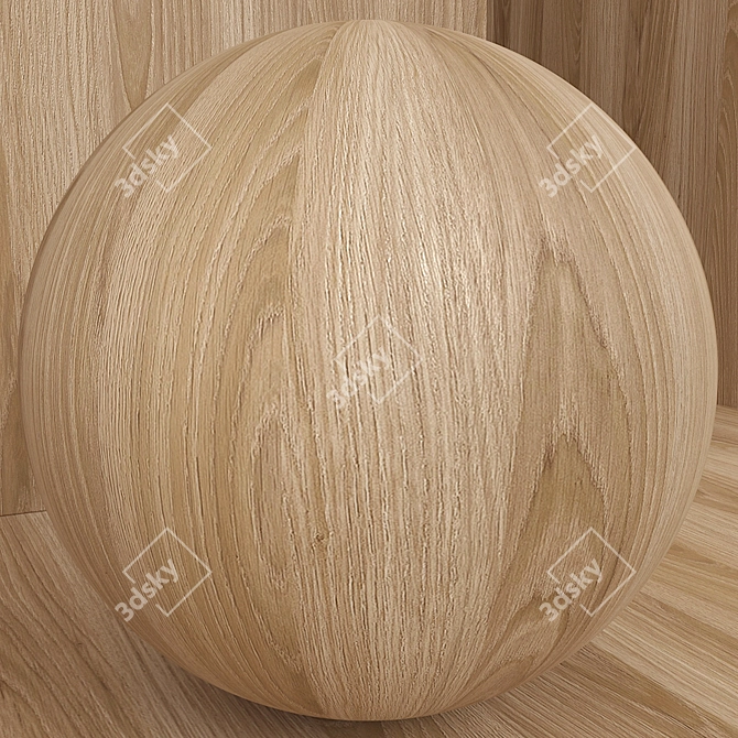 Seamless Oak Wood Box Set 3D model image 4