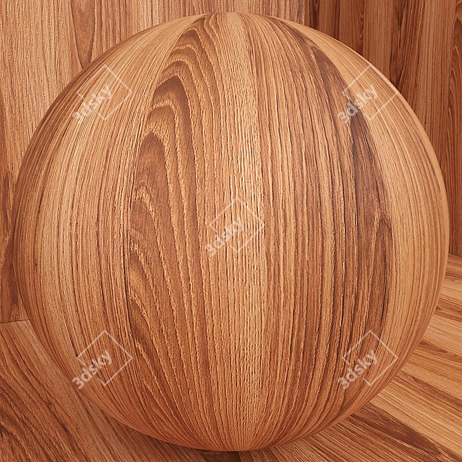 Seamless Oak Wood Box Set 3D model image 5