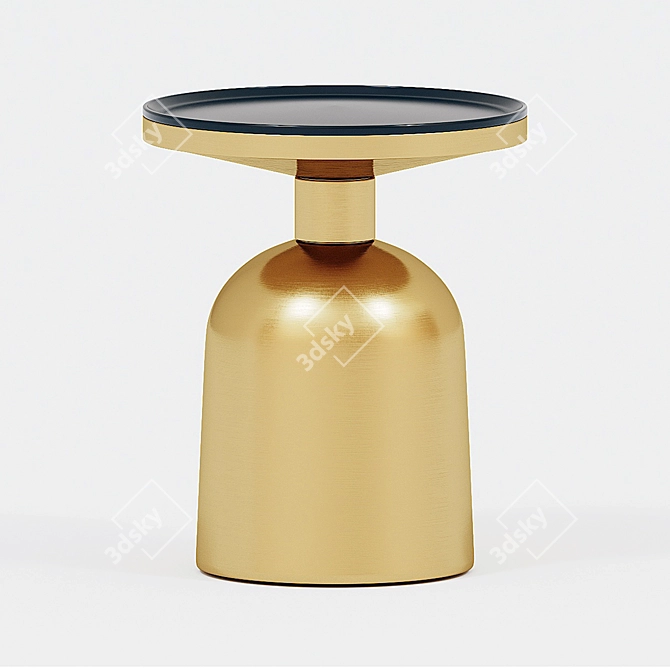 Elegant Brass Metal Coffee Table 3D model image 2