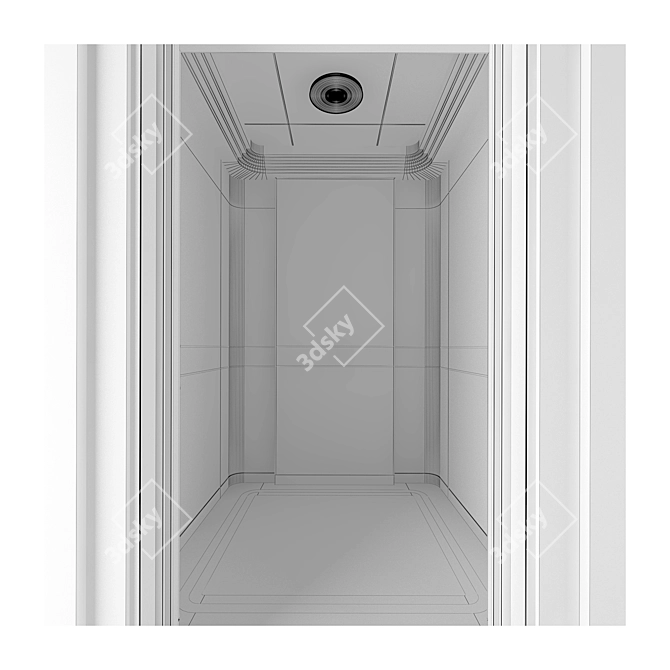 Sleek Button Panel for Elevator 3D model image 3