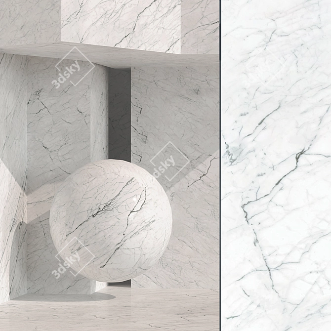 Luxurious Carrara Marble Tile 3D model image 1