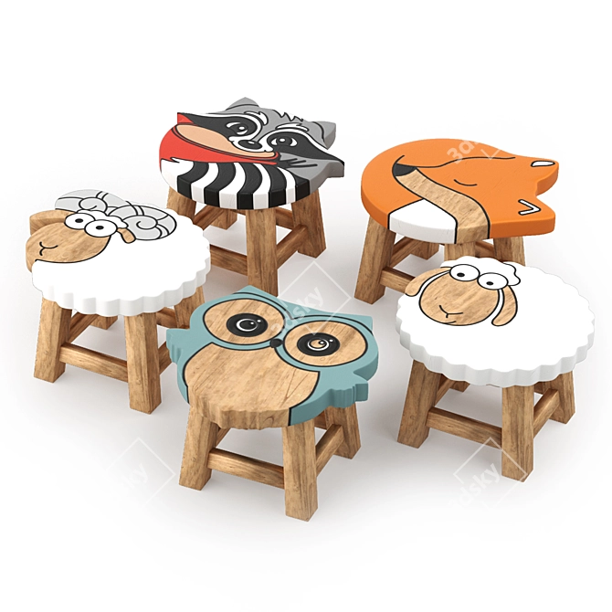 Wildlife Kids Furniture Set 3D model image 2