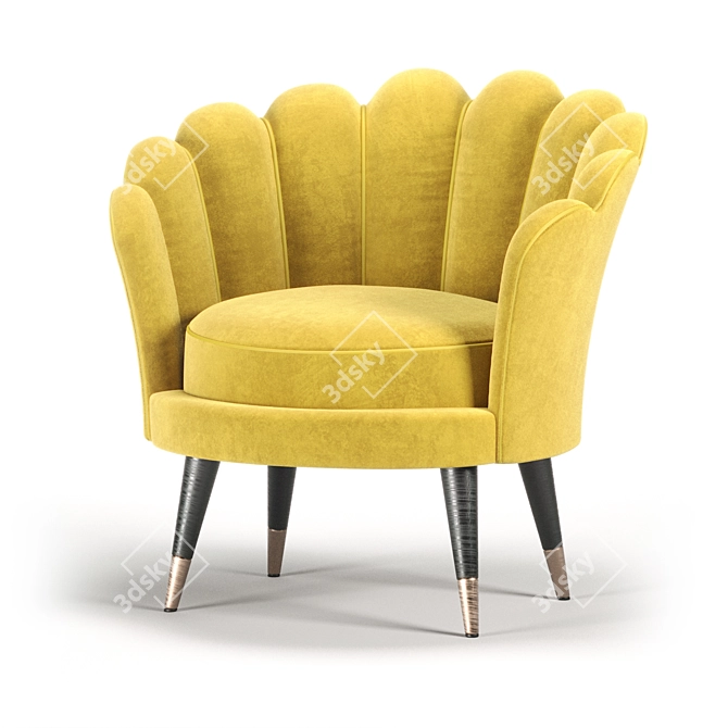 Sleek Petal Armchair - Modern Design 3D model image 3